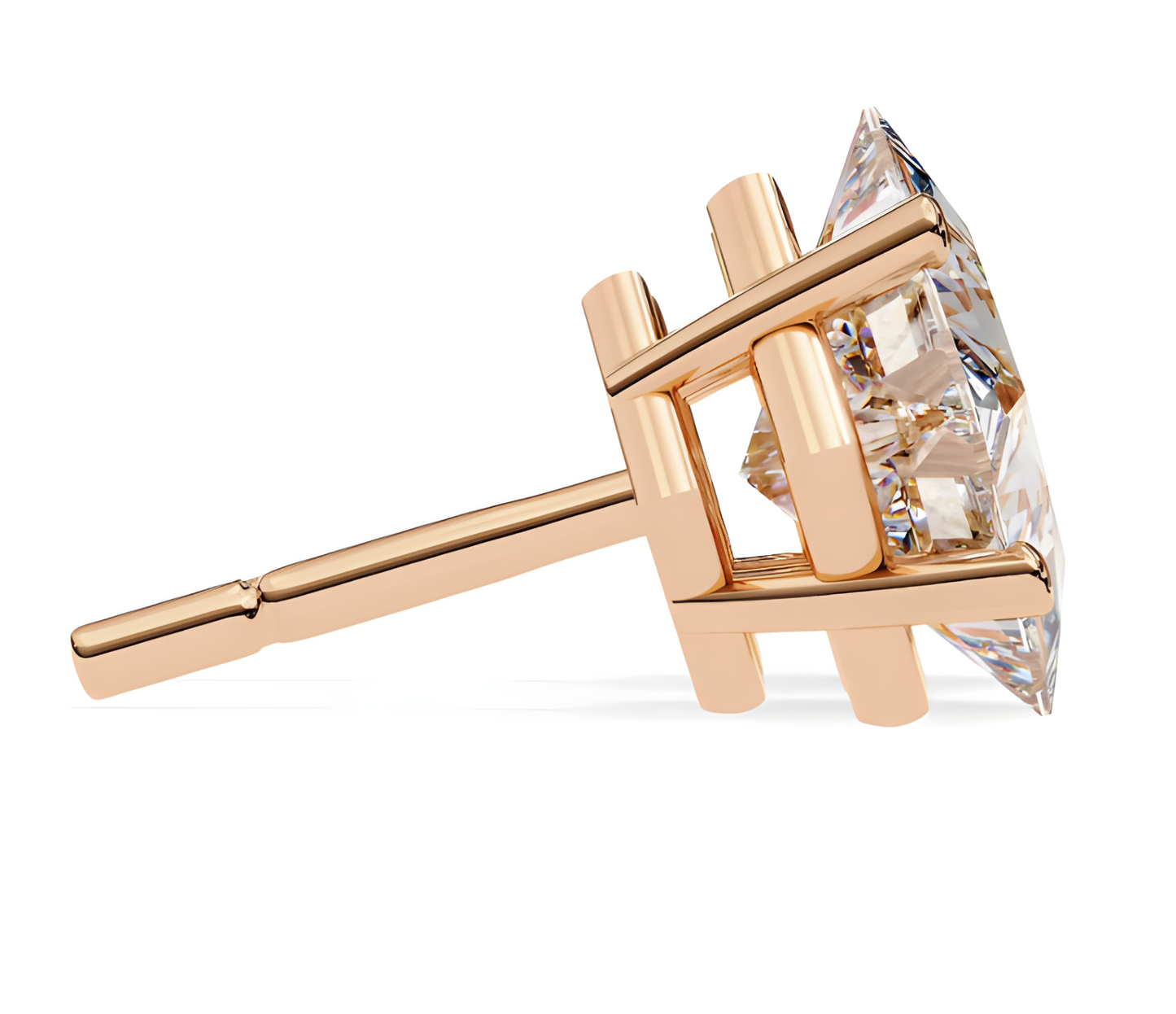 LGD Solitaire Ear Studs (2.10 cts) Princess Stone DCER-1