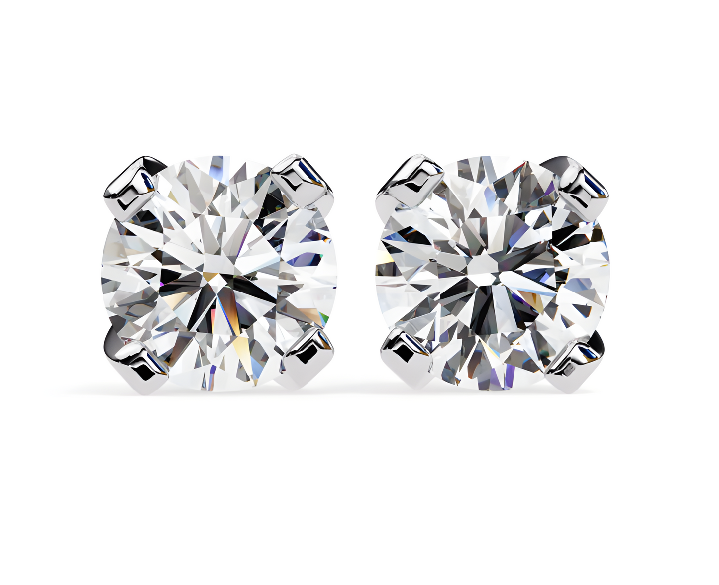 LGD Solitaire Ear Studs (2.40 cts) Round Stone DCER-3