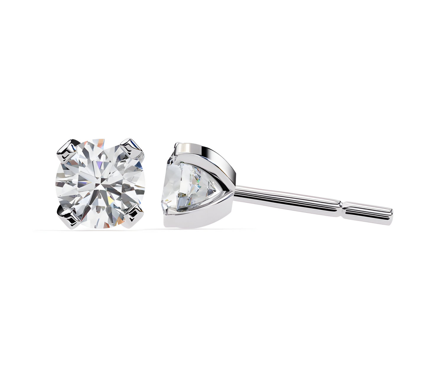 LGD Solitaire Ear Studs (2.40 cts) Round Stone DCER-3