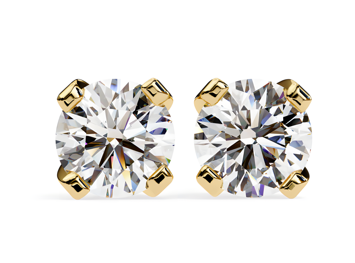 LGD Solitaire Ear Studs (2.40 cts) Round Stone DCER-3