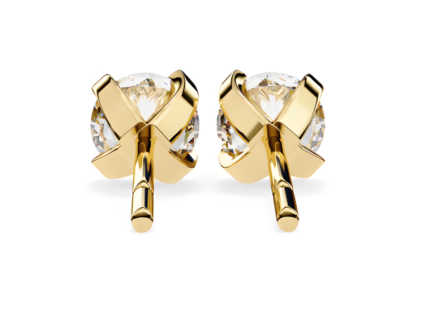 LGD Solitaire Ear Studs (2.40 cts) Round Stone DCER-3