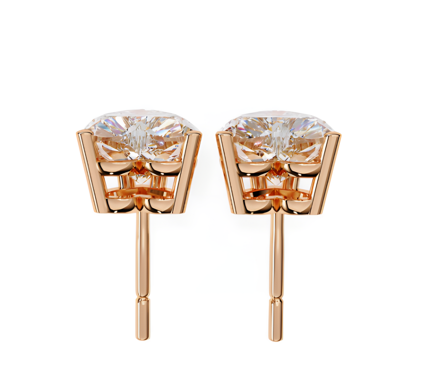 LGD Solitaire Ear Studs (2.40 cts) Heart Stone DCER-4