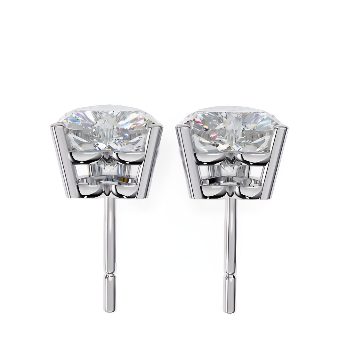 LGD Solitaire Ear Studs (2.40 cts) Heart Stone DCER-4