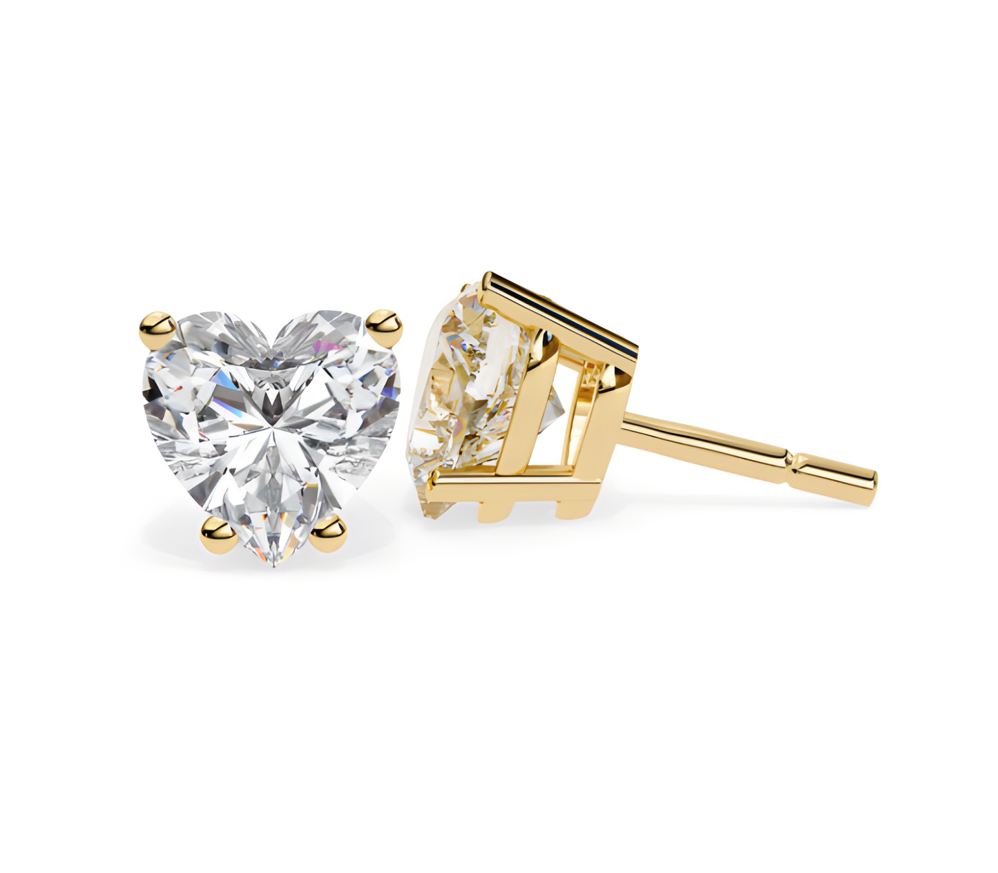 LGD Solitaire Ear Studs (2.40 cts) Heart Stone DCER-4