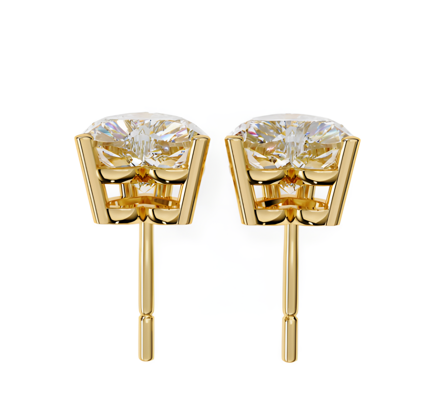 LGD Solitaire Ear Studs (2.40 cts) Heart Stone DCER-4
