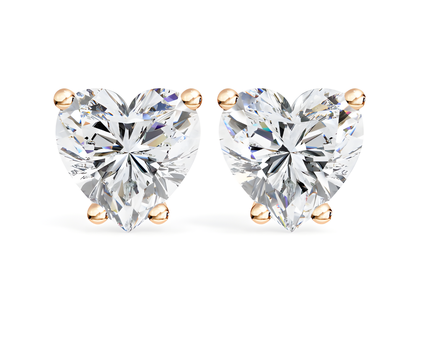 LGD Solitaire Ear Studs (2.40 cts) Heart Stone DCER-4