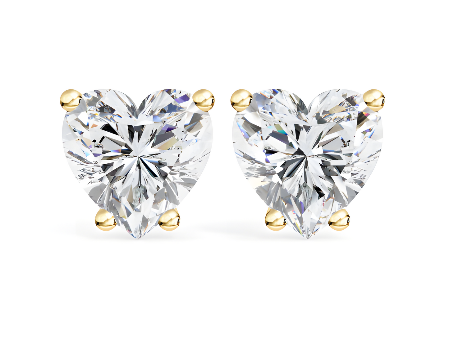 LGD Solitaire Ear Studs (2.40 cts) Heart Stone DCER-4