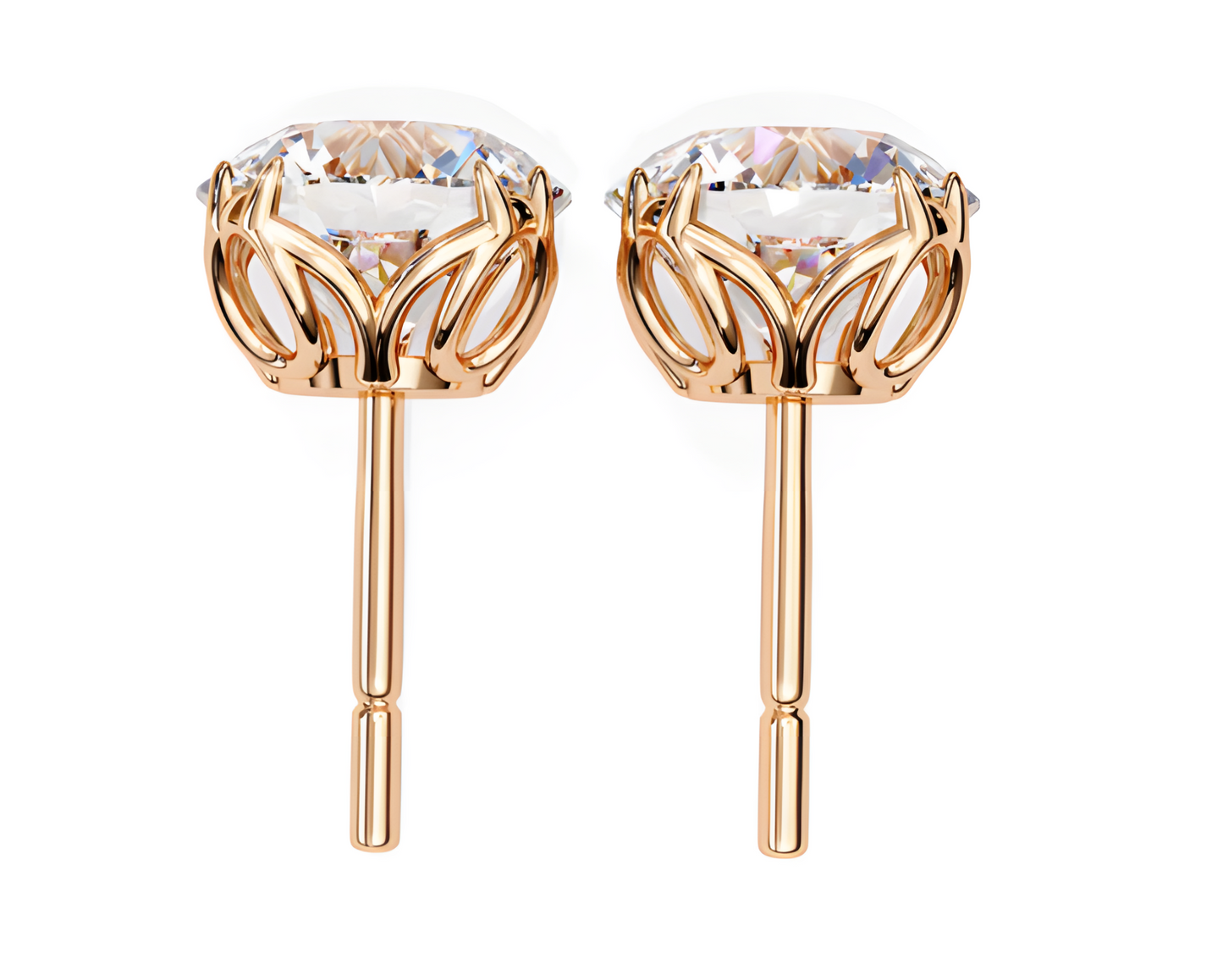 LGD Solitaire Ear Studs (2.10 cts) Round Stone DCER-7