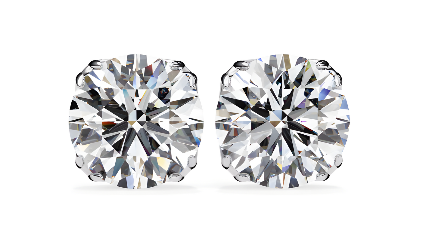 LGD Solitaire Ear Studs (2.10 cts) Round Stone DCER-7