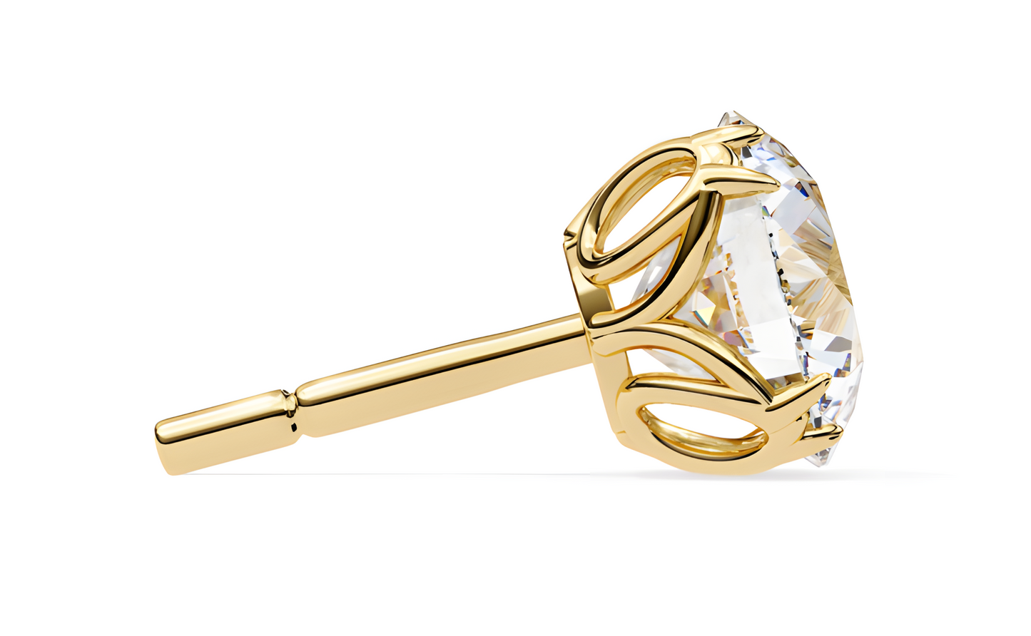 LGD Solitaire Ear Studs (2.10 cts) Round Stone DCER-7