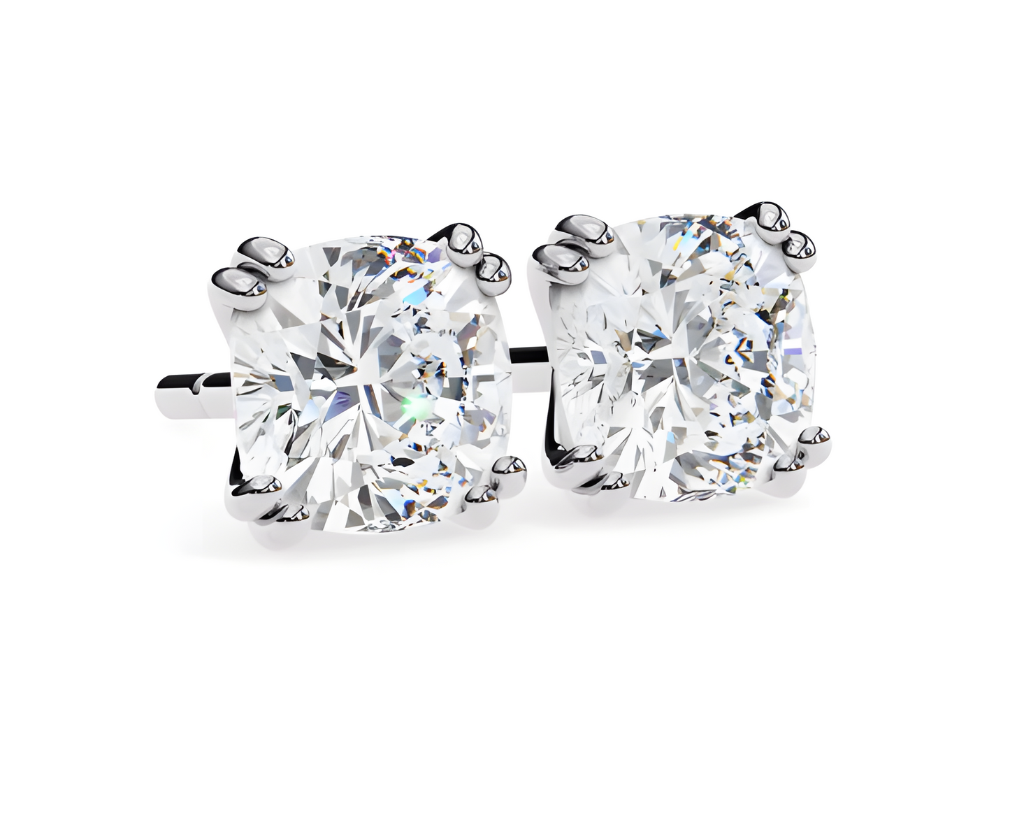 LGD Solitaire Ear Studs (2.24 cts) Cushion Brilliant Stone DCER-8