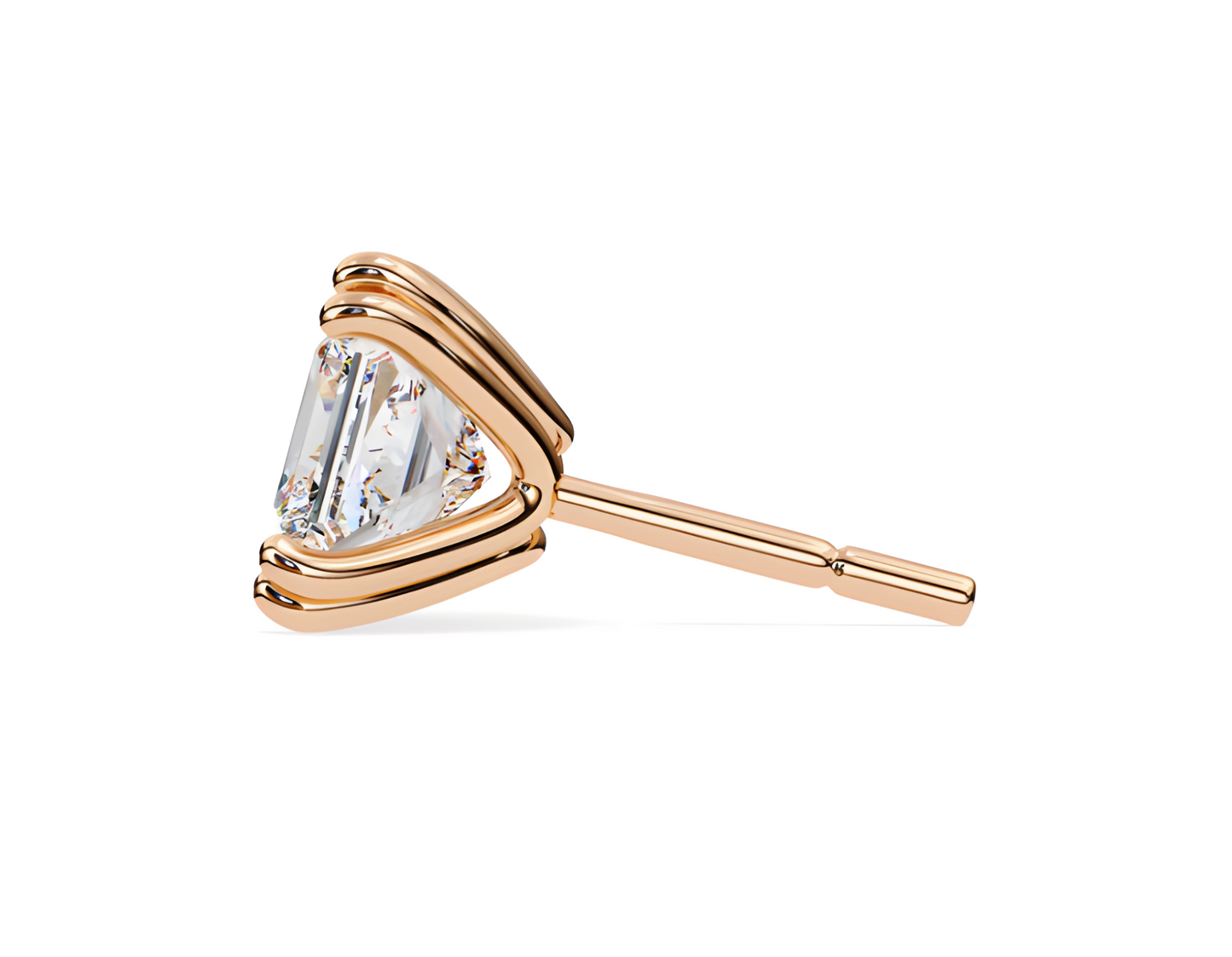 LGD Solitaire Ear Studs (2.42 cts) Princess Stone DCER-9