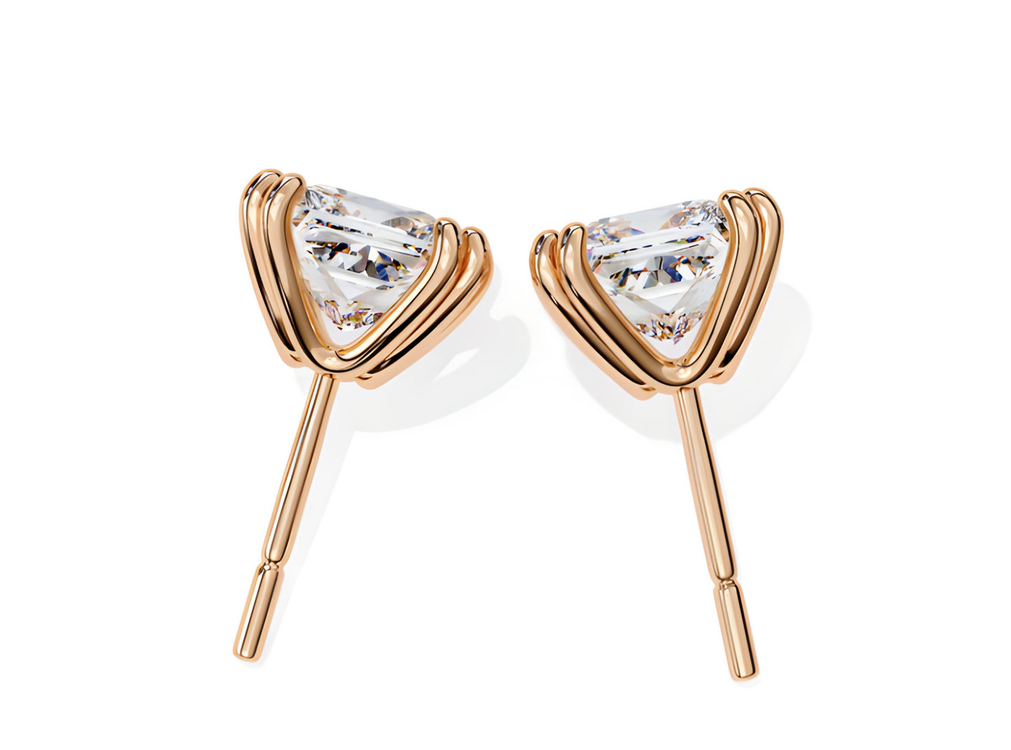 LGD Solitaire Ear Studs (2.42 cts) Princess Stone DCER-9