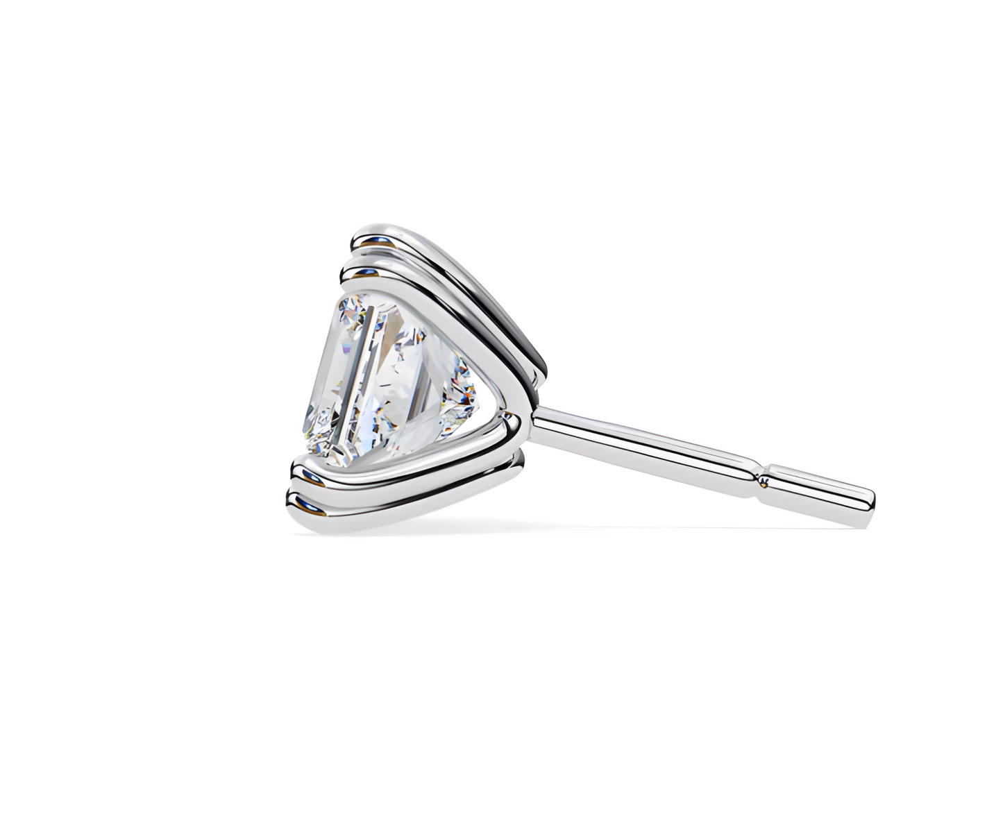 LGD Solitaire Ear Studs (2.42 cts) Princess Stone DCER-9