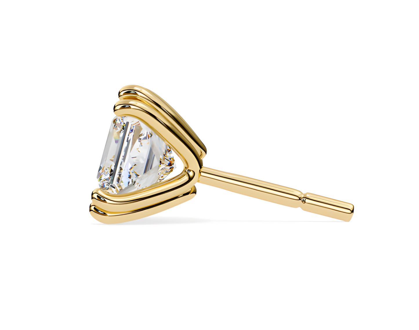 LGD Solitaire Ear Studs (2.42 cts) Princess Stone DCER-9