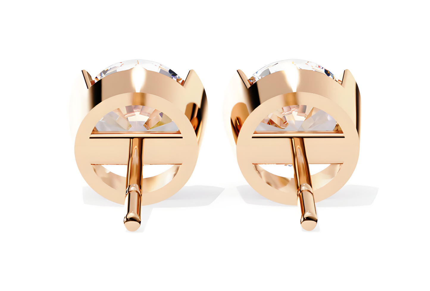 LGD Solitaire Ear Studs (2.60 cts) Round Stone DCER-15