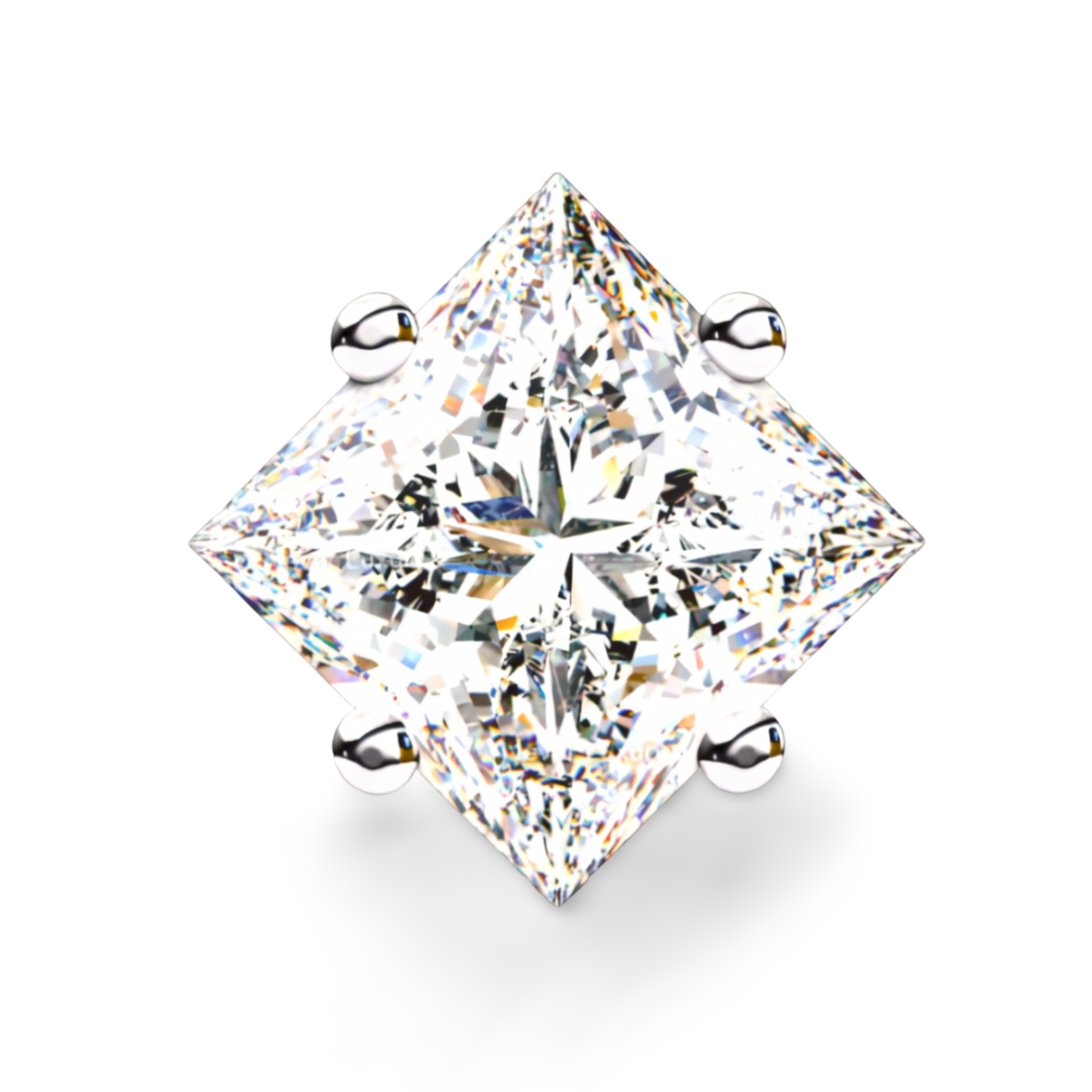 LGD Solitaire Ear Studs (2.10 cts) Princess Stone DCER-1