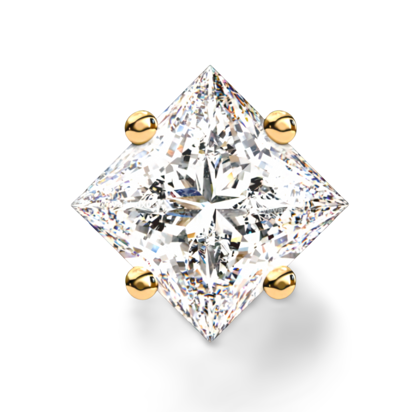 LGD Solitaire Ear Studs (2.10 cts) Princess Stone DCER-1