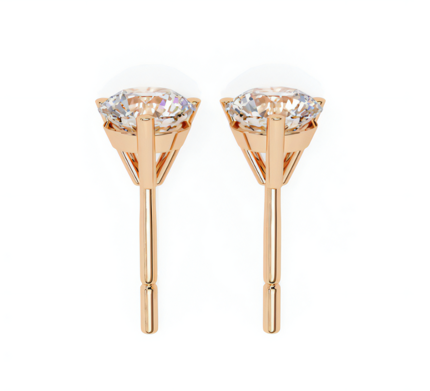 LGD Solitaire Ear Studs (2.56 cts) Round Stone DCER-2
