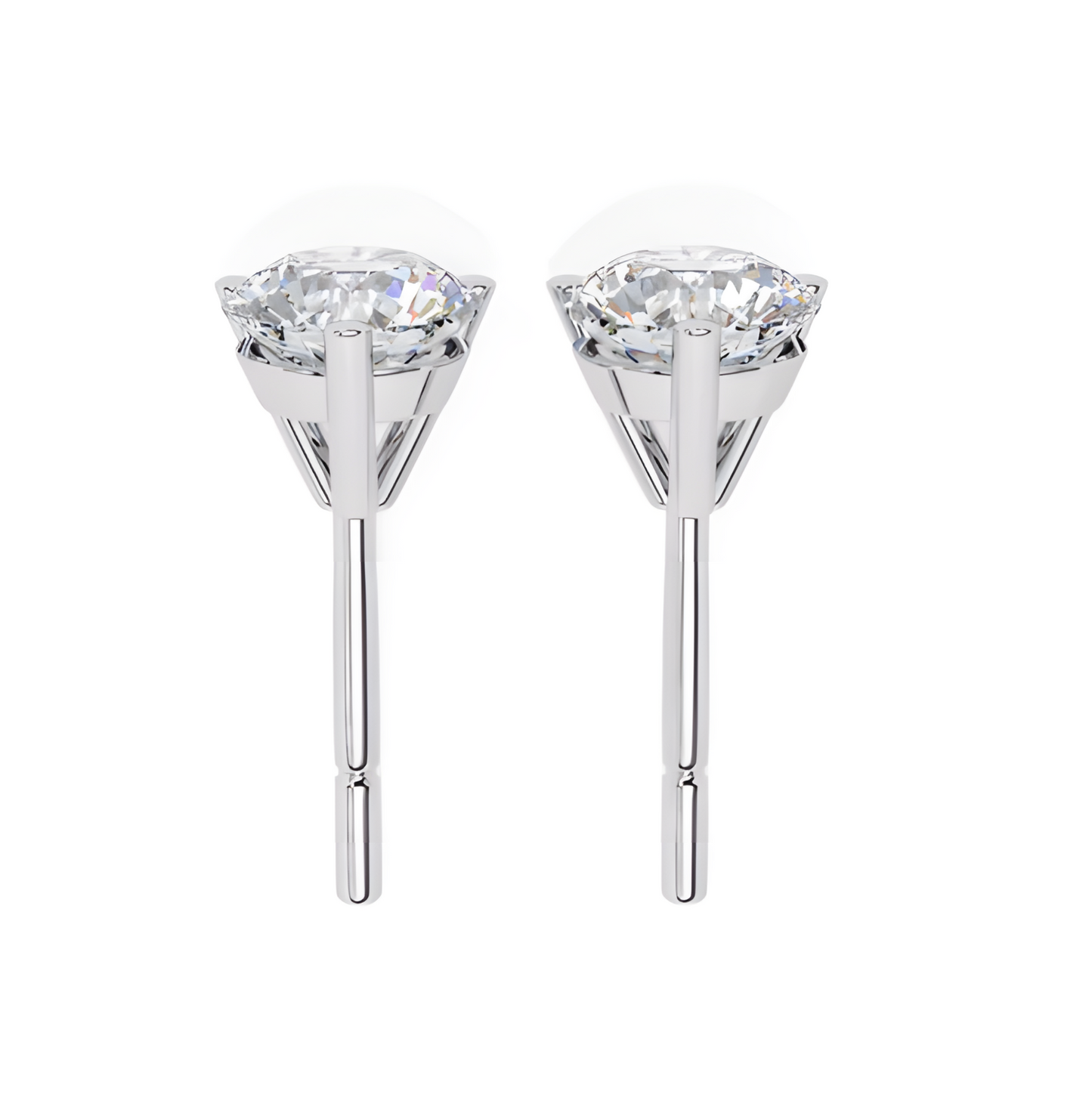 LGD Solitaire Ear Studs (2.56 cts) Round Stone DCER-2