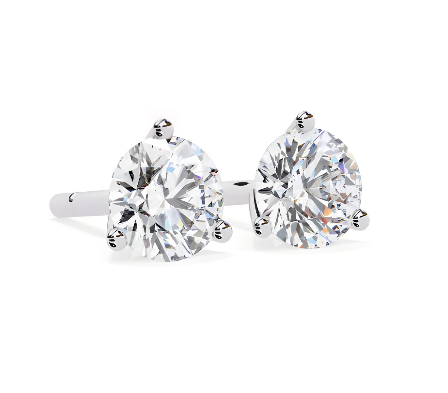 LGD Solitaire Ear Studs (2.56 cts) Round Stone DCER-2