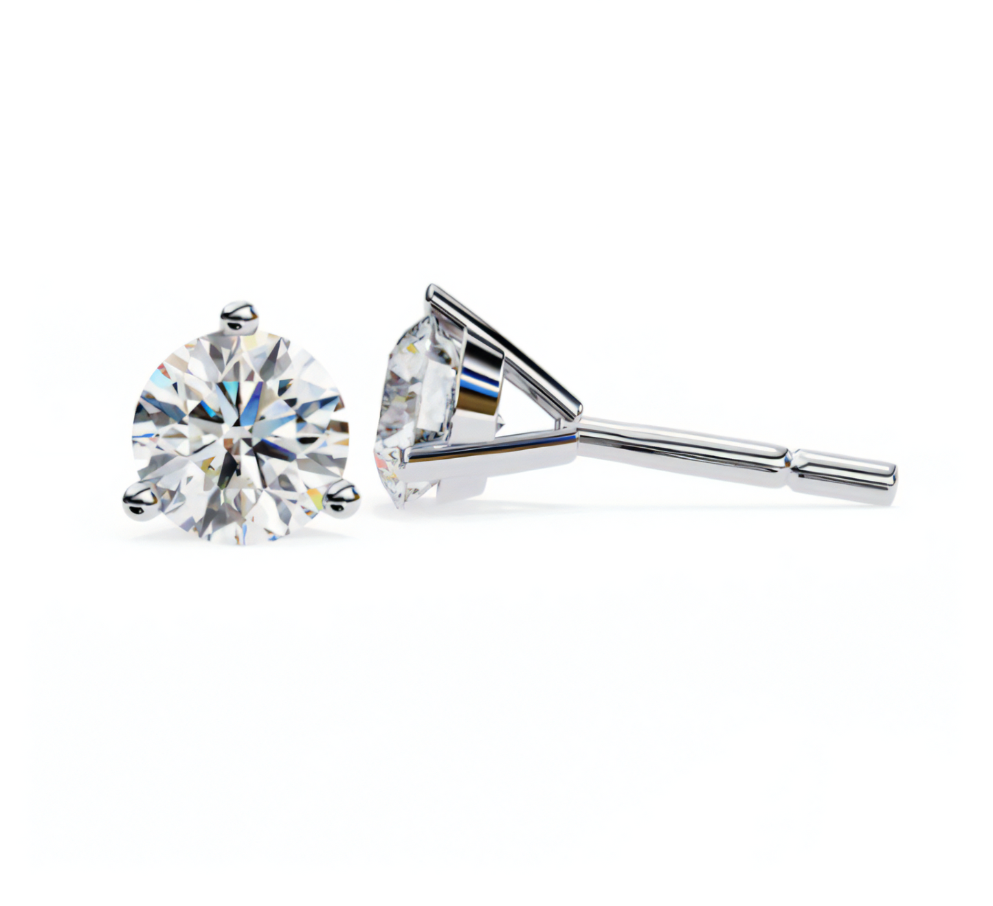 LGD Solitaire Ear Studs (2.56 cts) Round Stone DCER-2