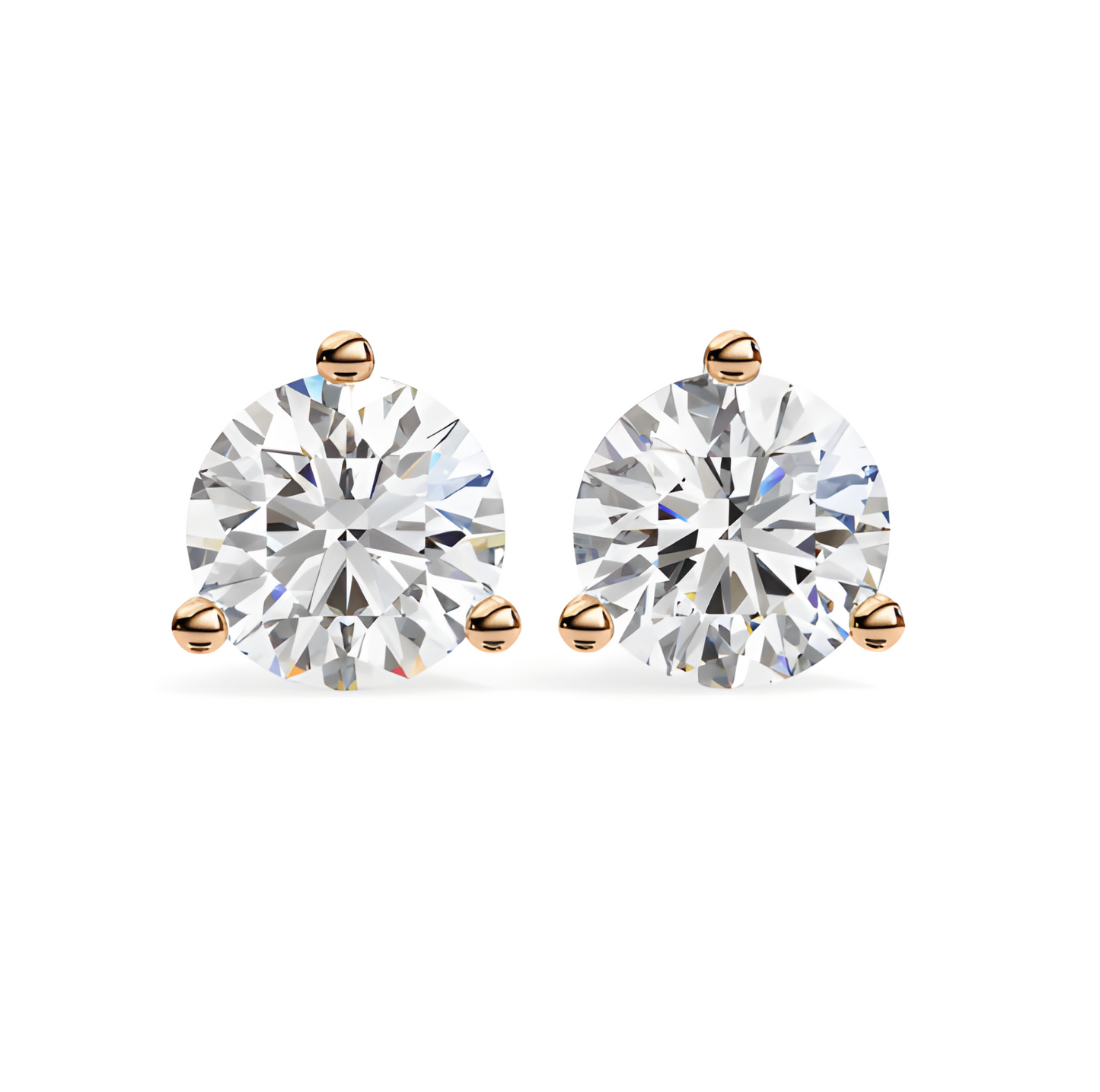 LGD Solitaire Ear Studs (2.56 cts) Round Stone DCER-2