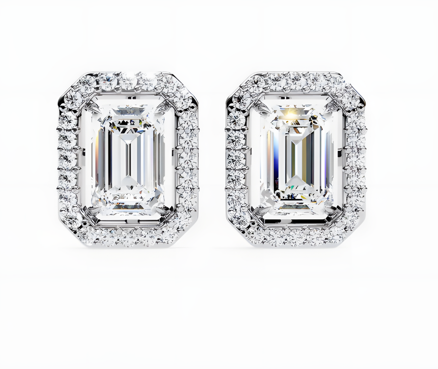 LGD Solitaire Ear Studs (2.44 cts) Emerald Stone DCER-11
