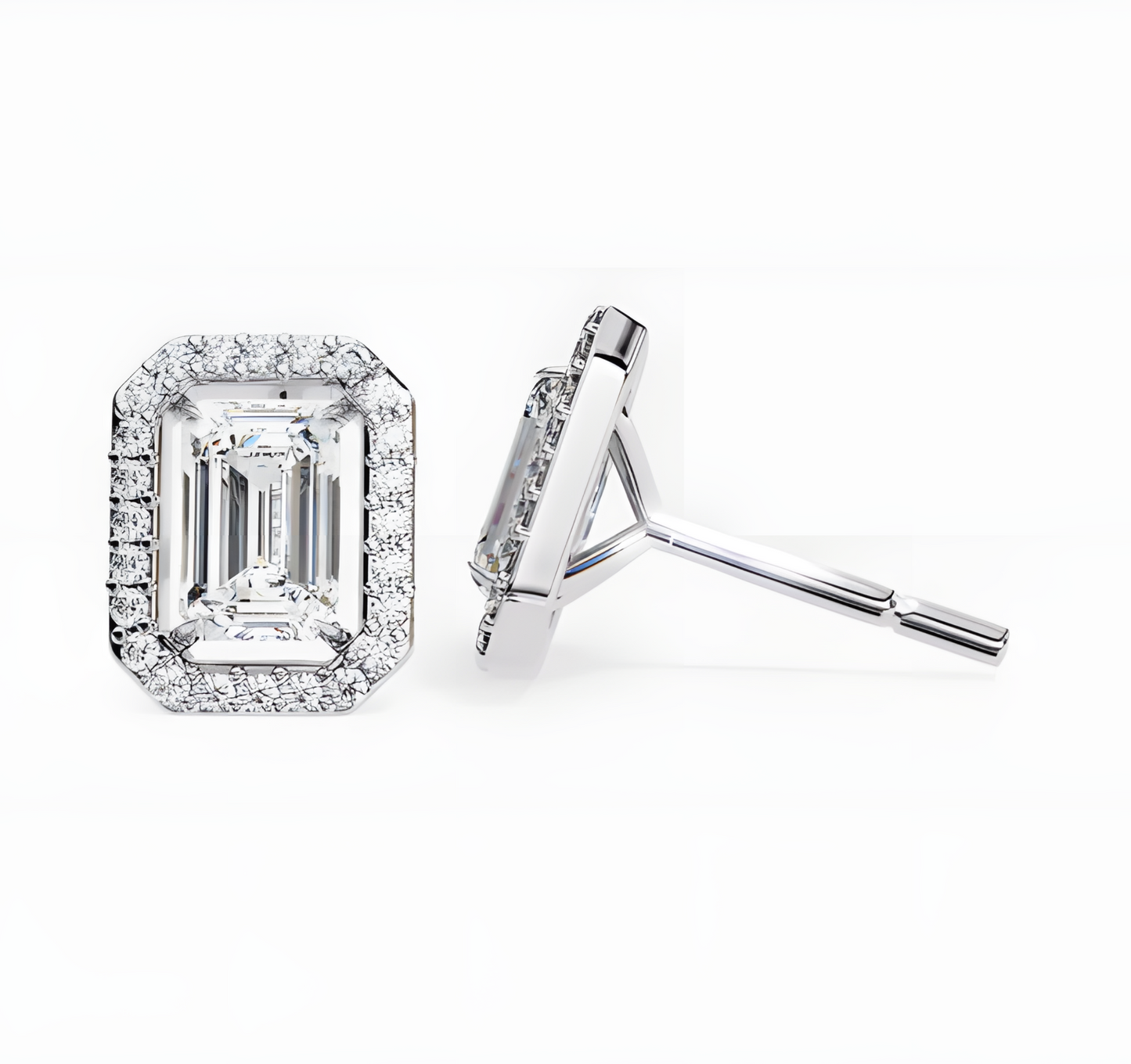 LGD Solitaire Ear Studs (2.44 cts) Emerald Stone DCER-11