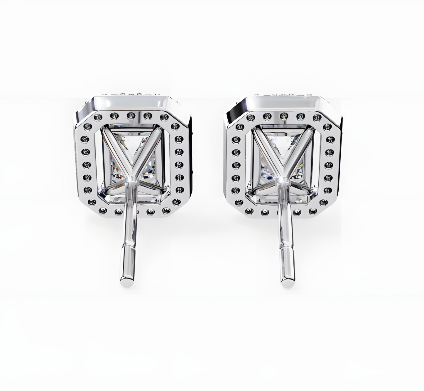 LGD Solitaire Ear Studs (2.44 cts) Emerald Stone DCER-11