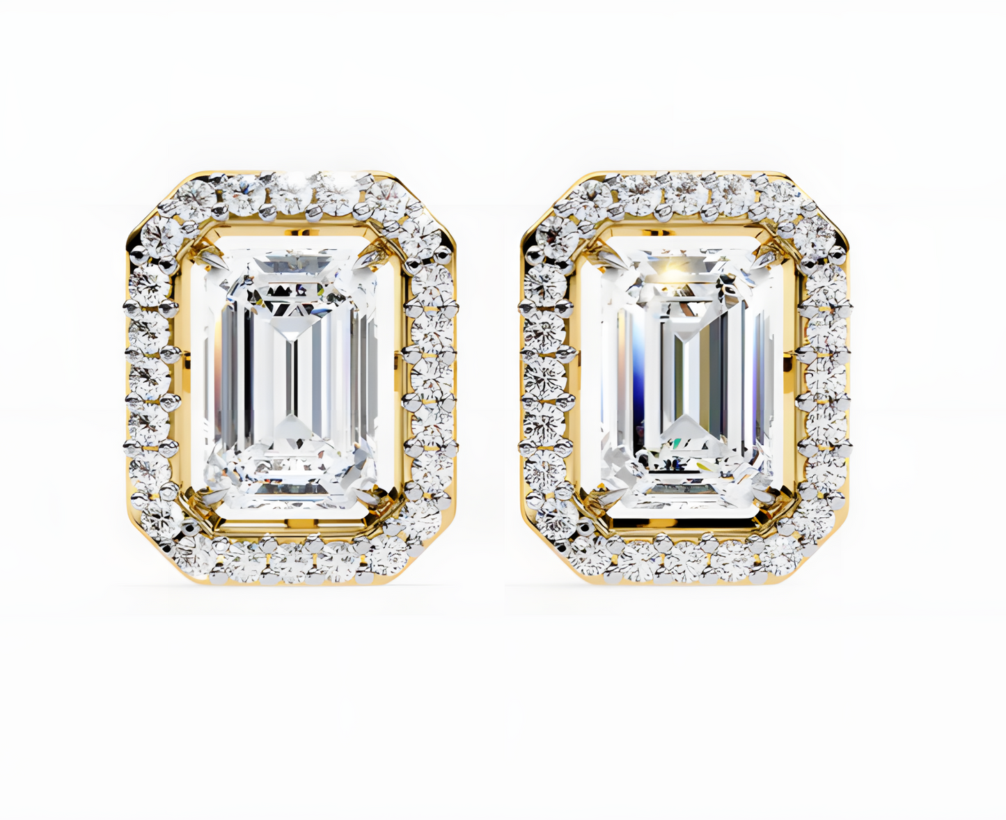 LGD Solitaire Ear Studs (2.44 cts) Emerald Stone DCER-11