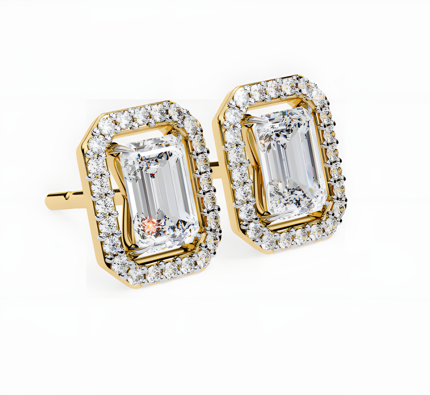LGD Solitaire Ear Studs (2.44 cts) Emerald Stone DCER-11