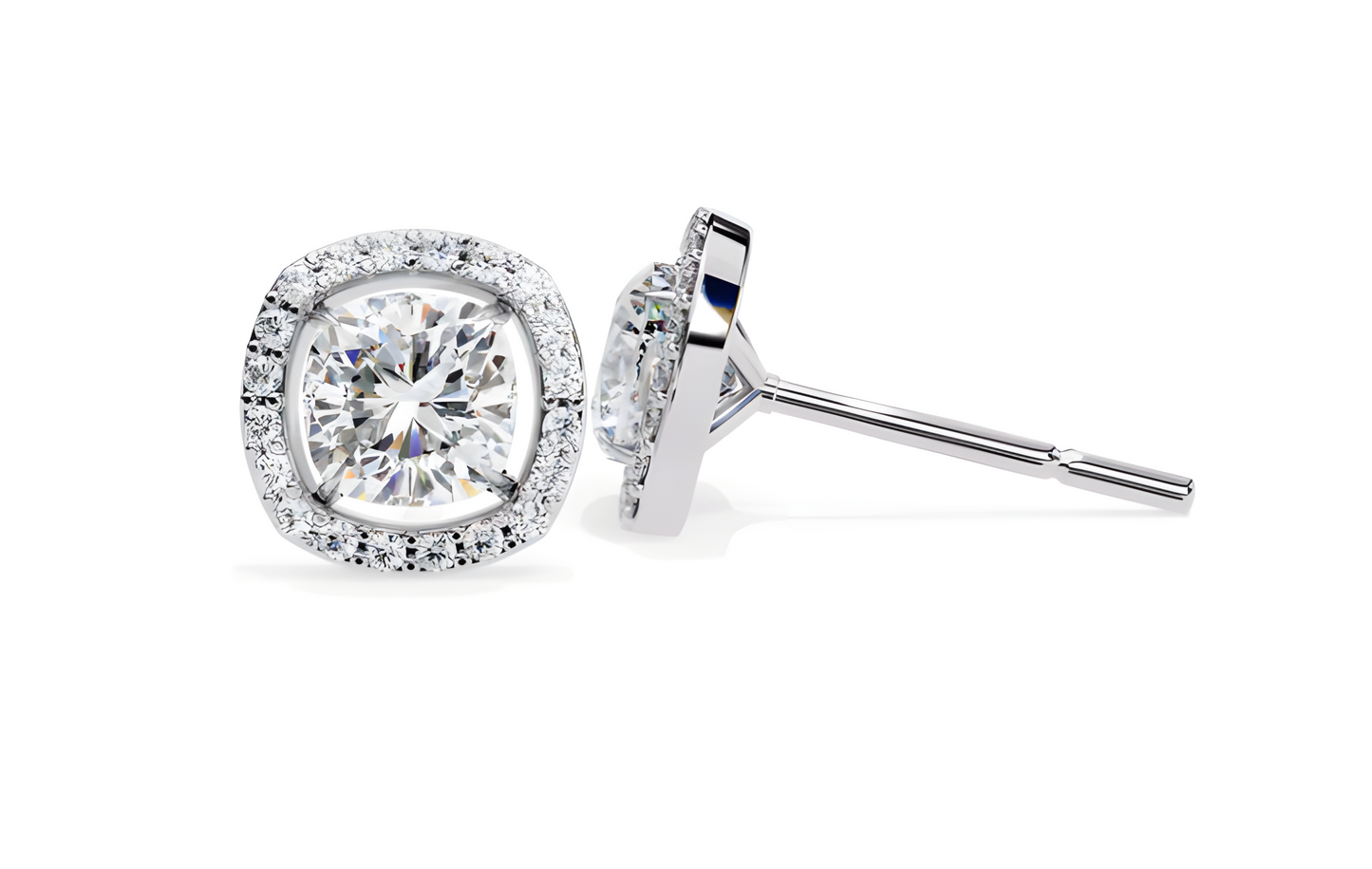 LGD Solitaire Ear Studs (1.66 cts) Round Stone DCER-16