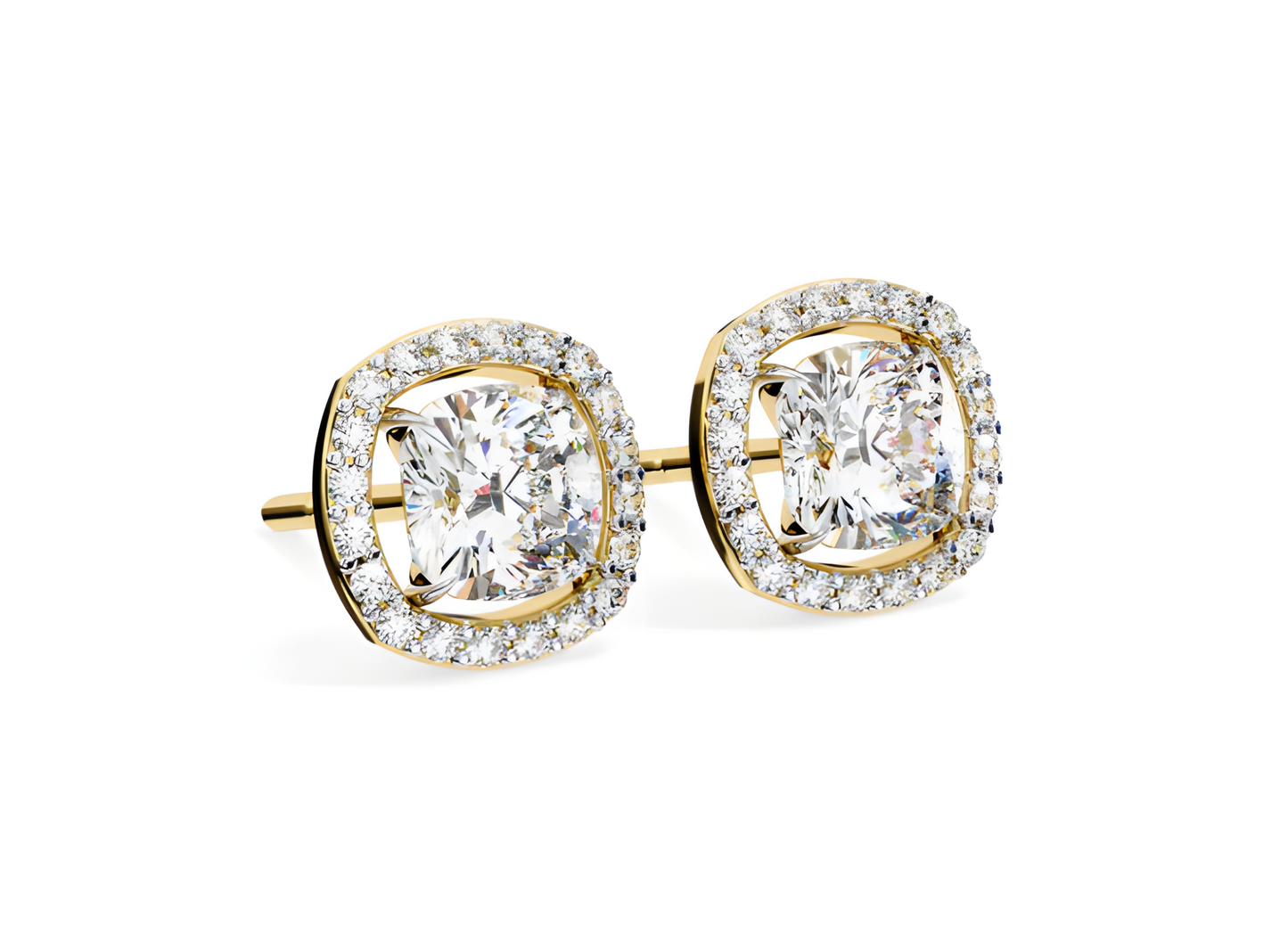 LGD Solitaire Ear Studs (1.66 cts) Round Stone DCER-16