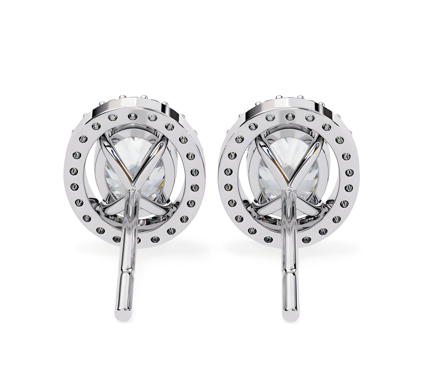 LGD Solitaire Ear Studs (3.44 cts) Oval Stone DCER-17