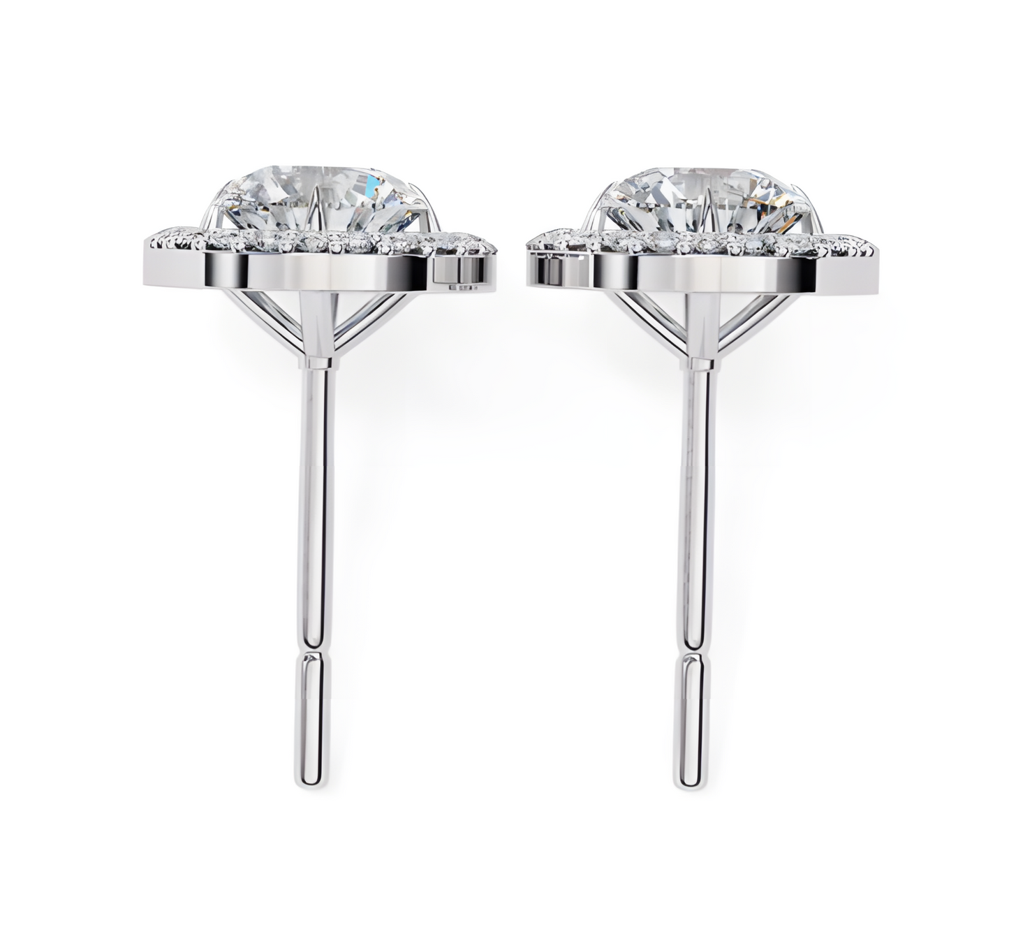 LGD Solitaire Ear Studs (1.82 cts) Round Stone DCER-20