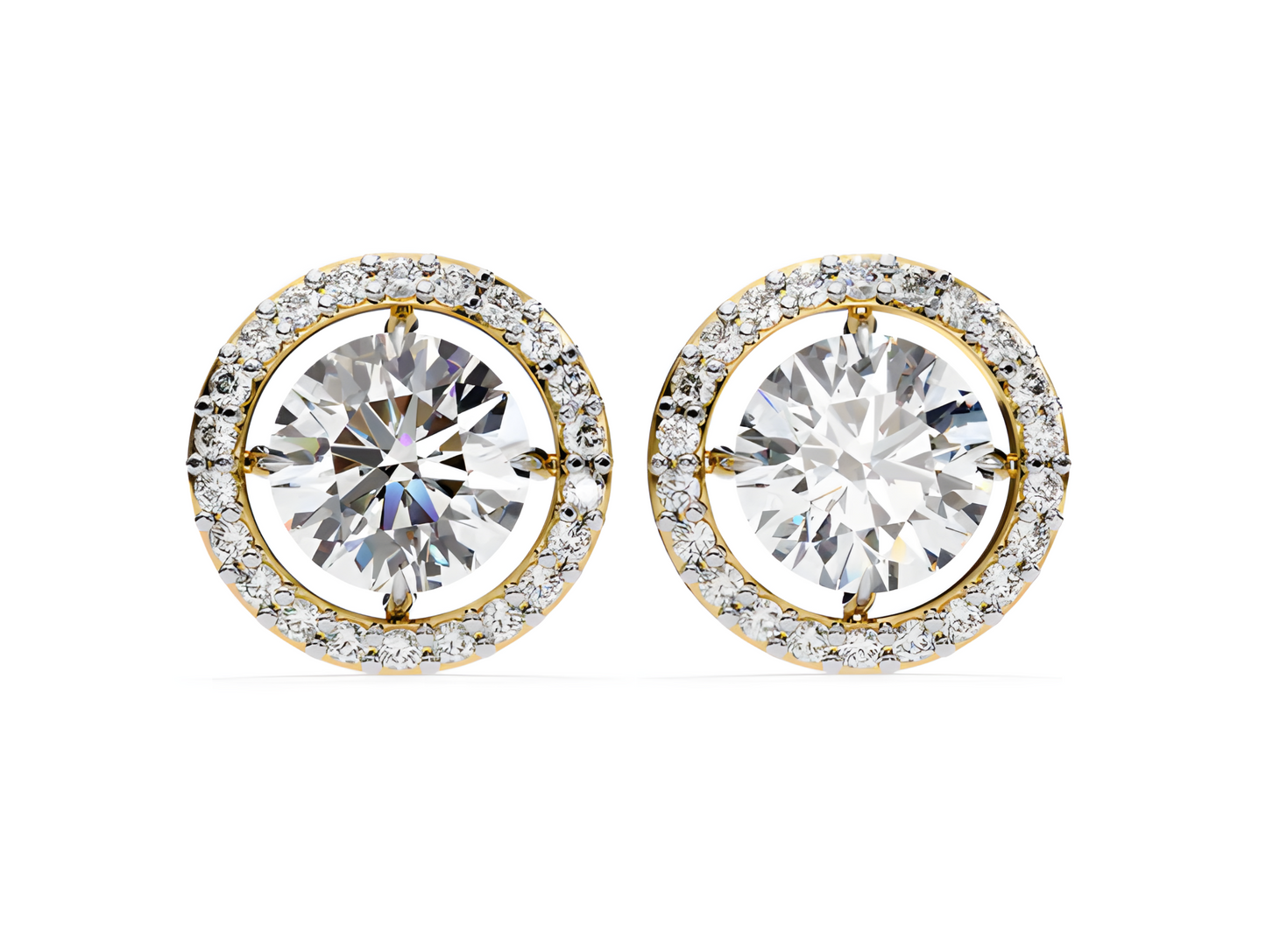 LGD Solitaire Ear Studs (1.82 cts) Round Stone DCER-20
