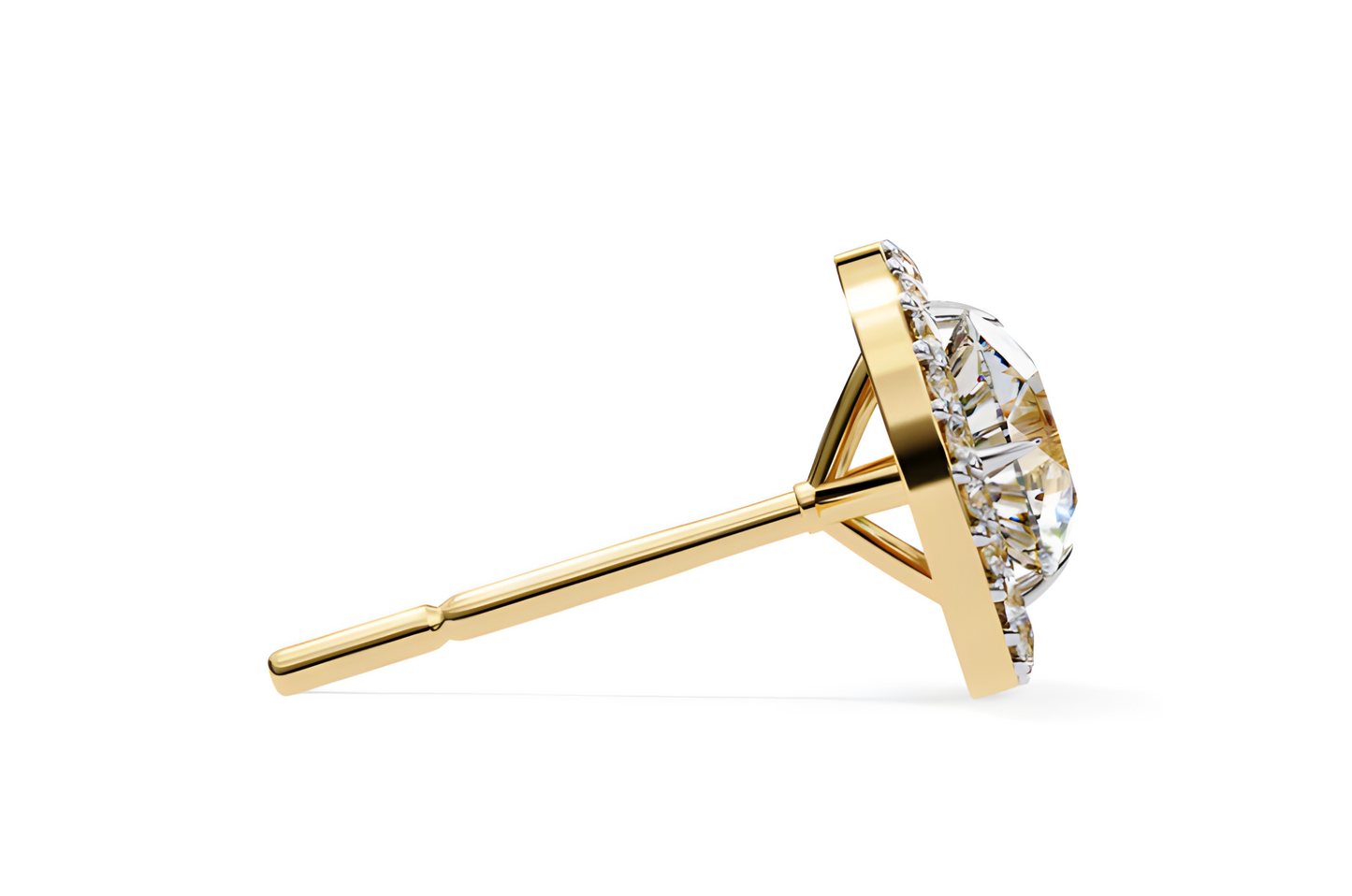 LGD Solitaire Ear Studs (1.82 cts) Round Stone DCER-20