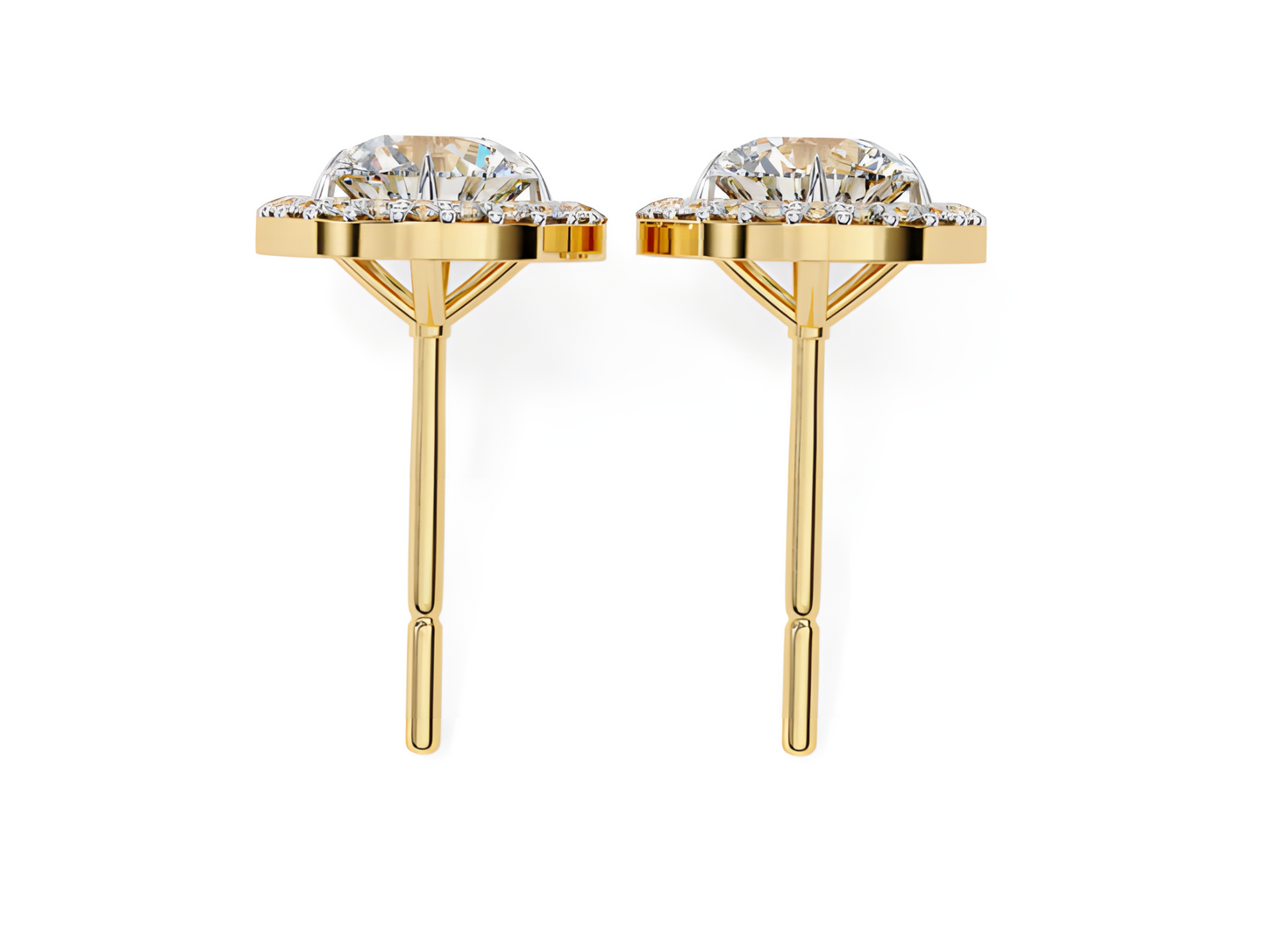 LGD Solitaire Ear Studs (1.82 cts) Round Stone DCER-20
