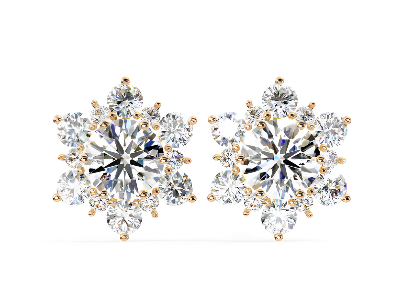 LGD Solitaire Ear Studs (2.50 cts) Round Stone DCER-21