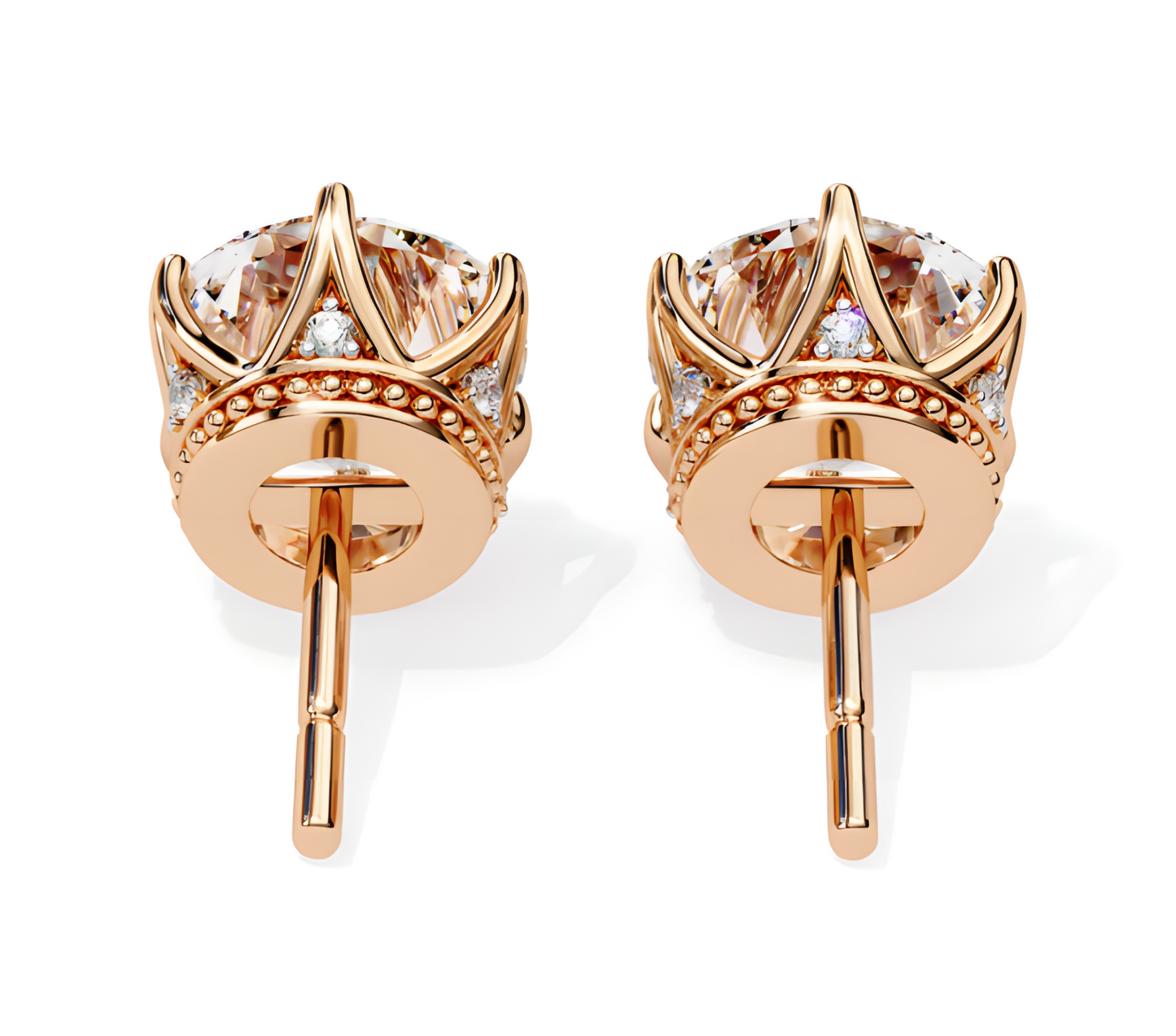 LGD Solitaire Ear Studs (2.54 cts) Round Stone DCER-12