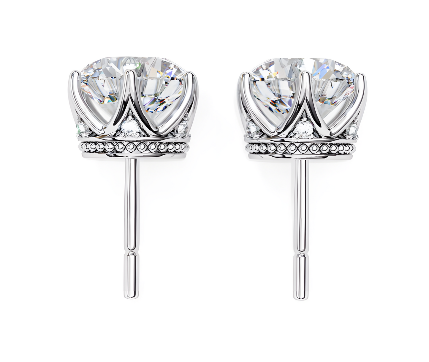 LGD Solitaire Ear Studs (2.54 cts) Round Stone DCER-12