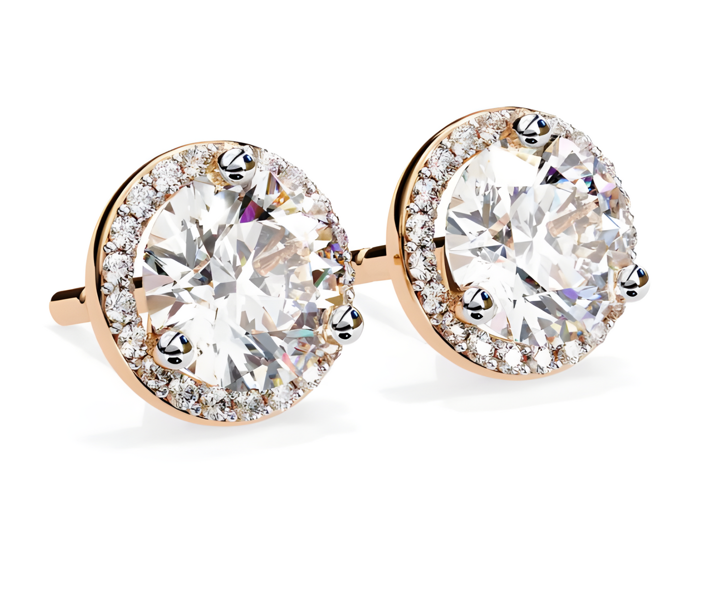 LGD Solitaire Ear Studs (2.44 cts) Round Stone DCER-22