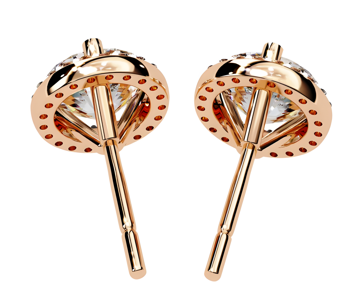 LGD Solitaire Ear Studs (2.44 cts) Round Stone DCER-22