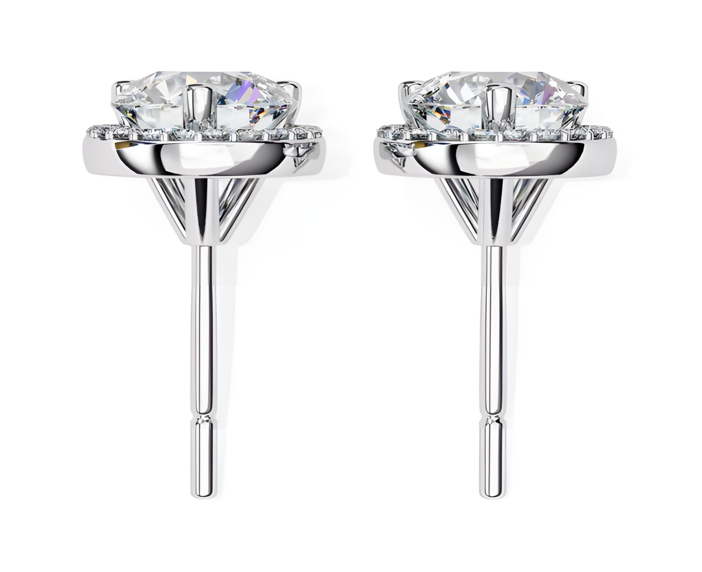 LGD Solitaire Ear Studs (2.44 cts) Round Stone DCER-22