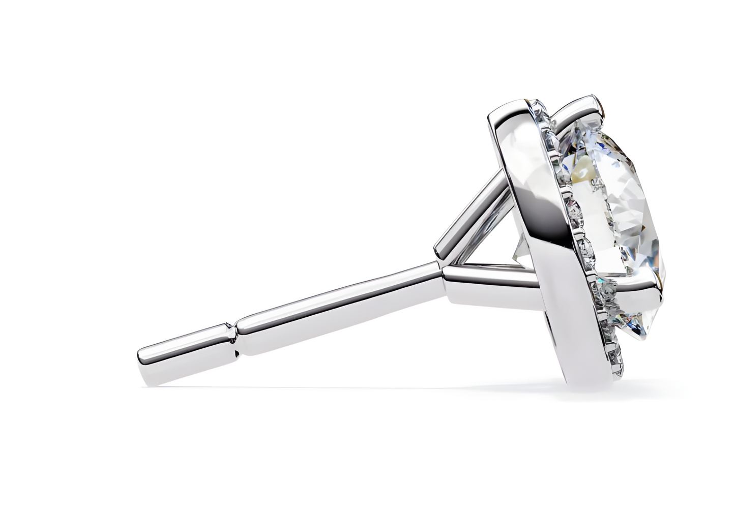 LGD Solitaire Ear Studs (2.44 cts) Round Stone DCER-22
