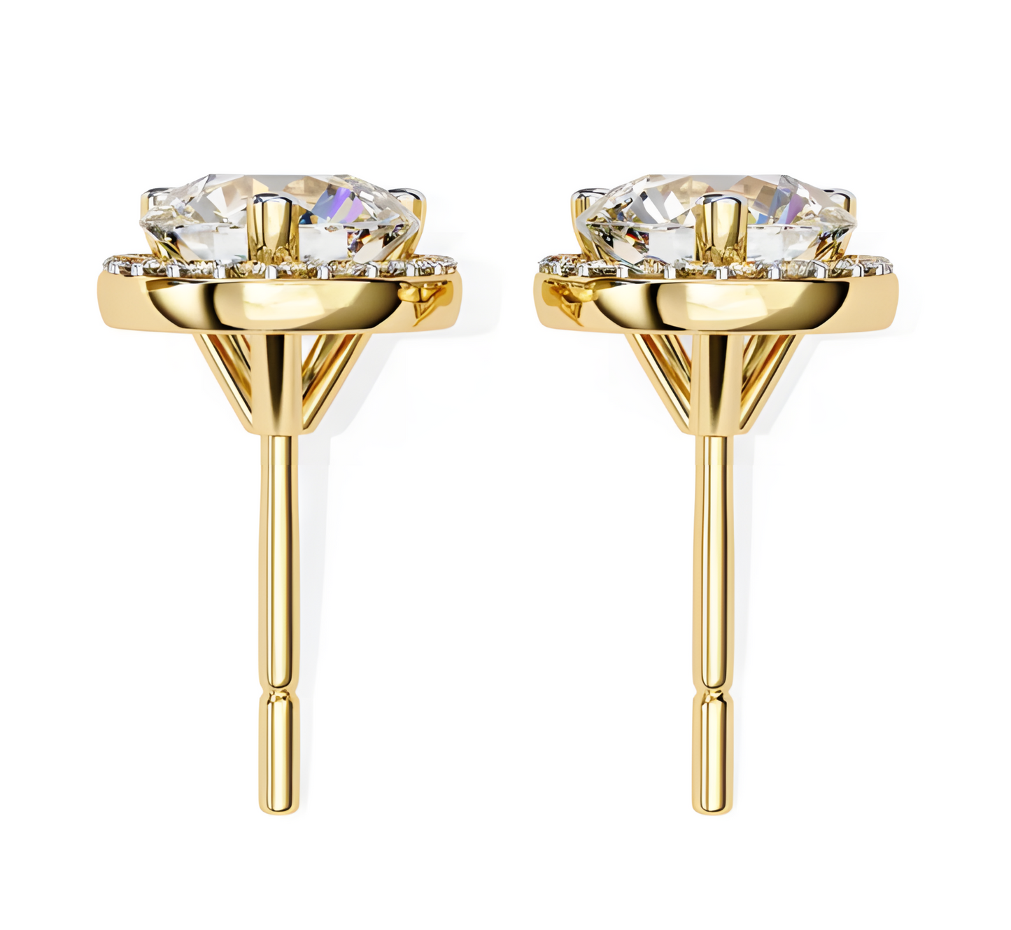 LGD Solitaire Ear Studs (2.44 cts) Round Stone DCER-22