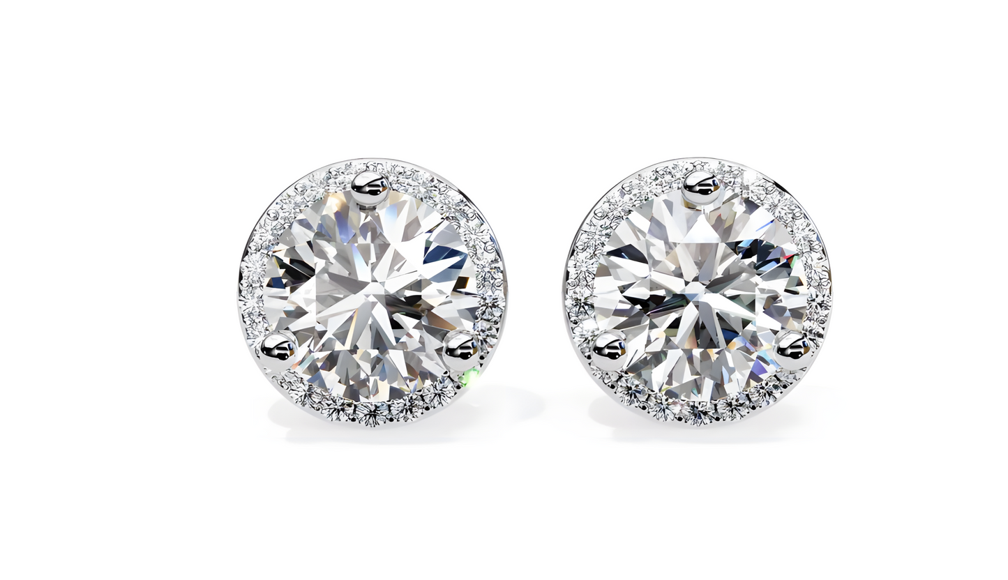 LGD Solitaire Ear Studs (2.44 cts) Round Stone DCER-22