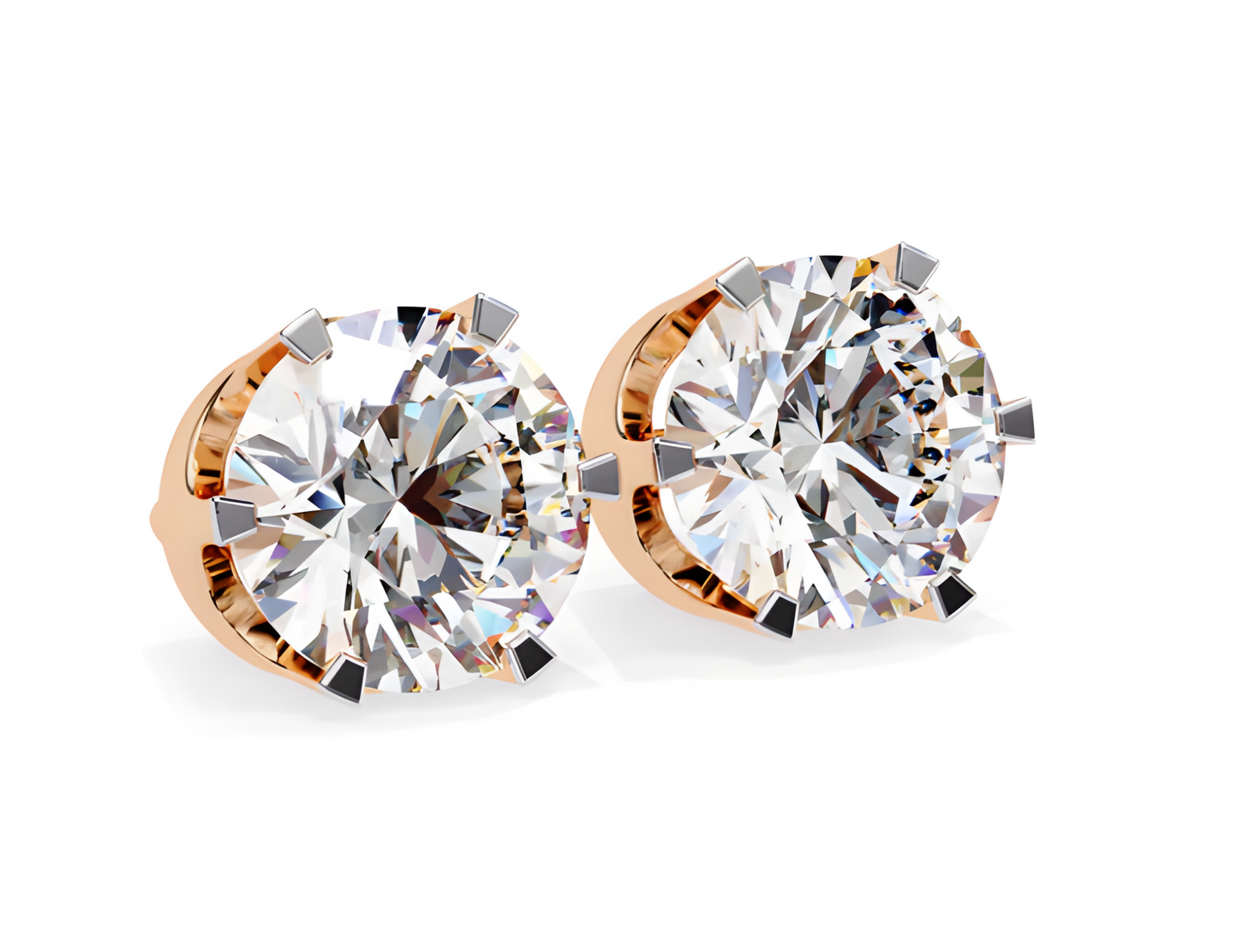 LGD Solitaire Ear Studs (2.58 cts) Round Stone DCER-23