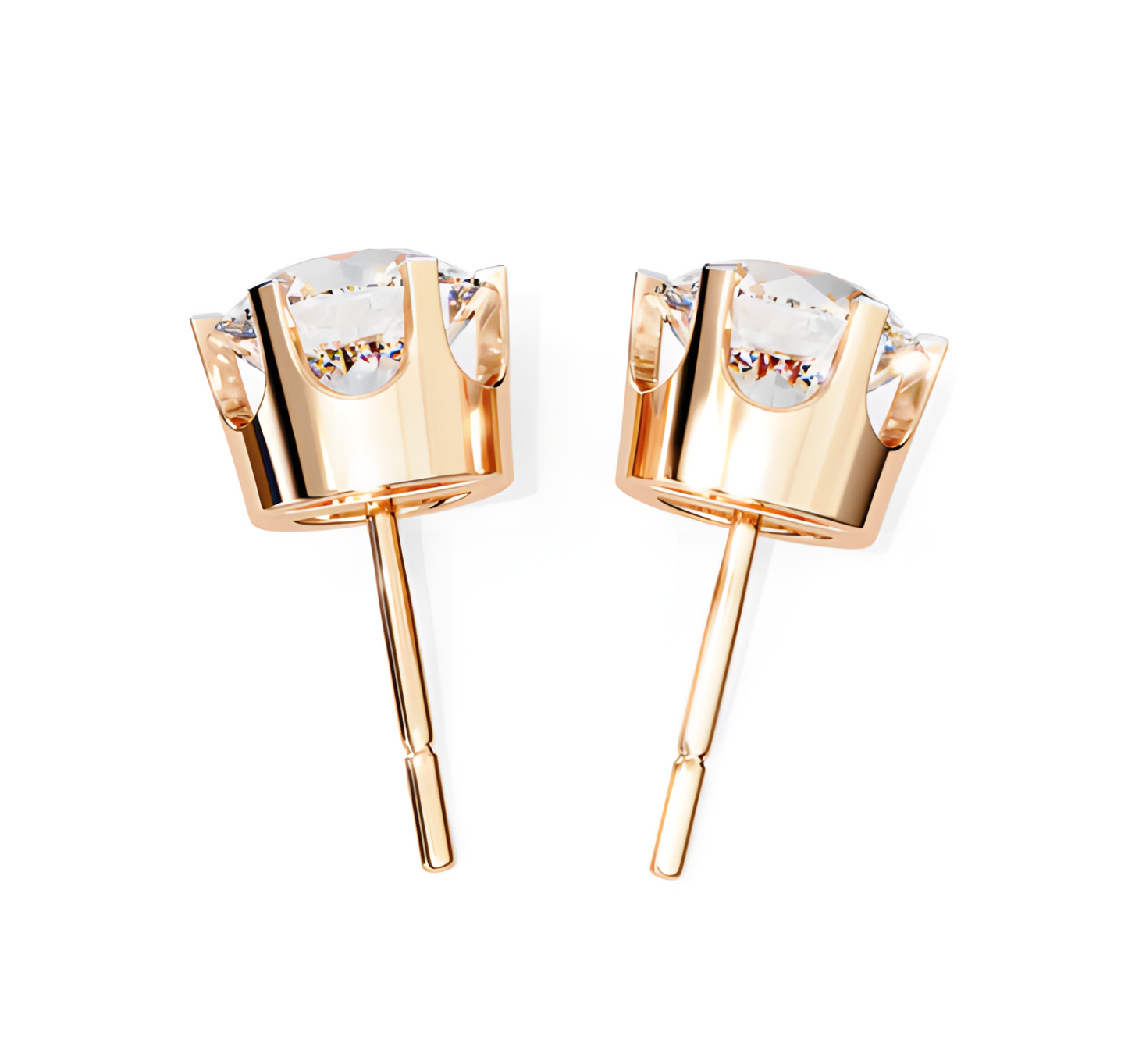LGD Solitaire Ear Studs (2.58 cts) Round Stone DCER-23
